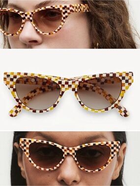 Machete Suzy Sunglasses in Tortoise Checker BRAND NEW WITH TAGS NWT